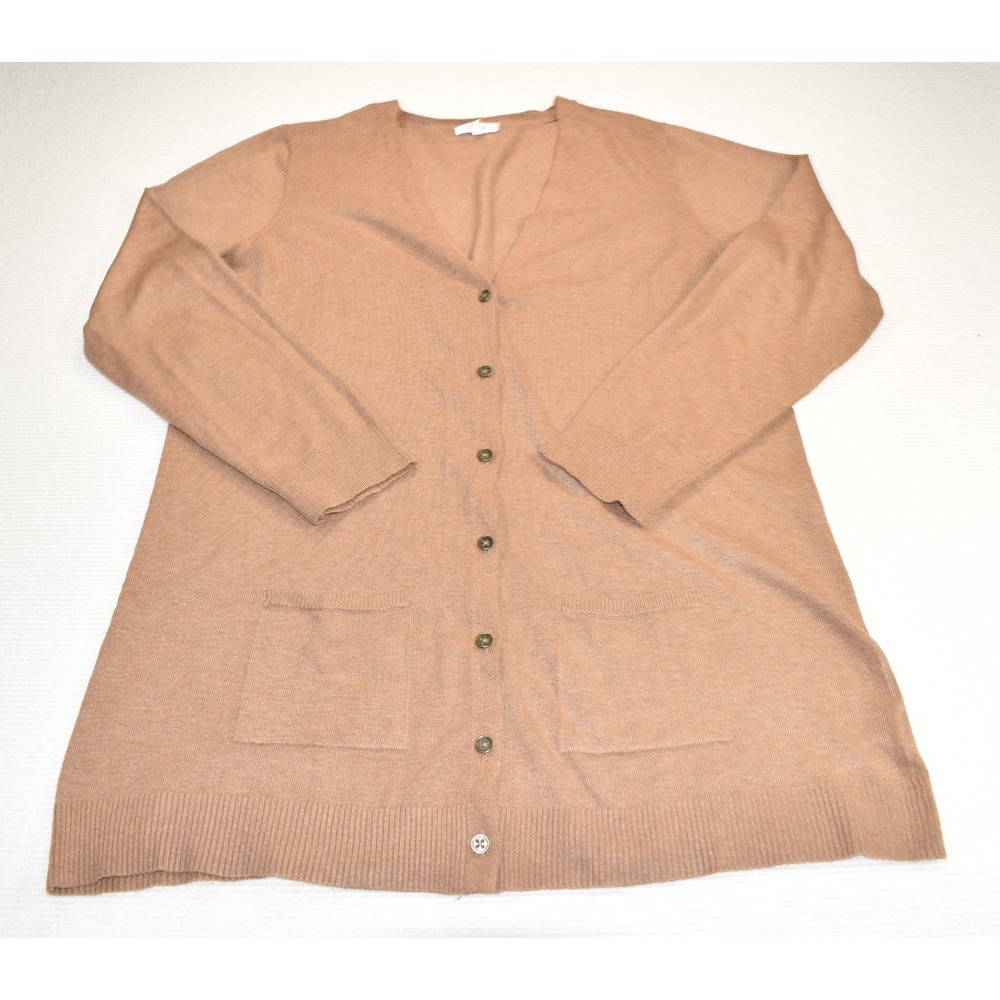 Maurices Sweater Womens Large Light Brown V Neck Button Up Cardigan Pockets